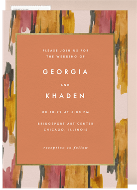 'Watercolor Pattern' Wedding Invitation