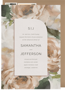 'Gorgeous Blooms' Rehearsal Dinner Invitation