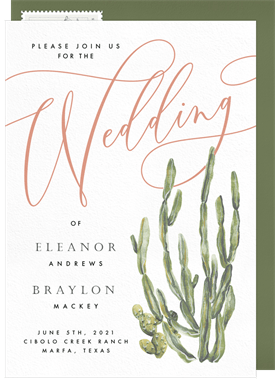 'Wedding Cactus' Wedding Invitation