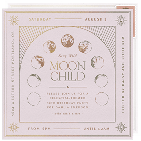 'Moon Child' Adult Birthday Invitation