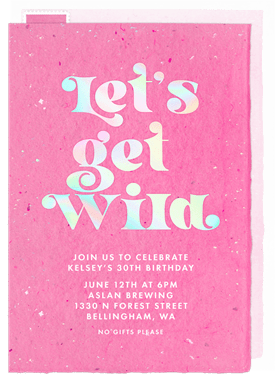 'Wild Party' Adult Birthday Invitation