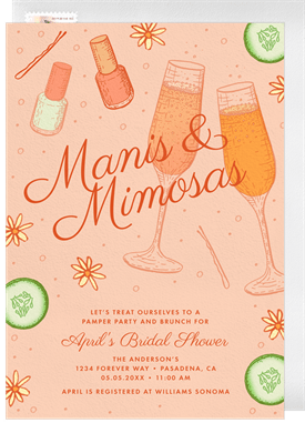 'Manis & Mimosas' Bridal Shower Invitation