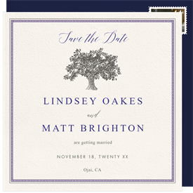 'Classic Oak Tree' Wedding Save the Date