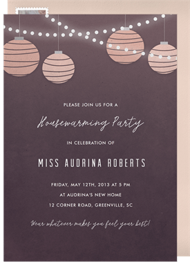 'Lights and Lanterns' Housewarming Party Invitation