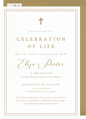 'Classic Grace' Memorial Invitation