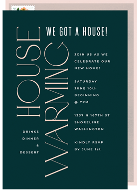 'Sideways' Housewarming Party Invitation