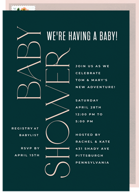 'Sideways' Baby Shower Invitation