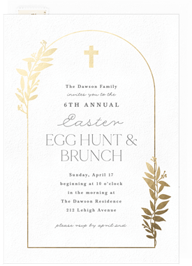 'Gilded Floral Arch' Easter Invitation