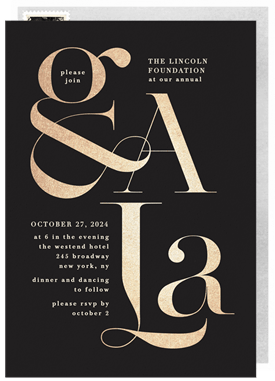 'Gala Glam' Gala Invitation