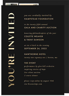 'Golden Request' Gala Invitation