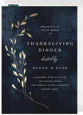 'Romantic Vine' Thanksgiving Invitation