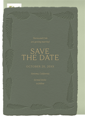 'Tonal Ferns' Wedding Save the Date