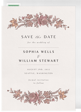 'Vintage Rose' Wedding Save the Date