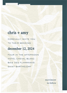 'Majestic Palms' Wedding Invitation