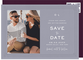 'Blind Deboss Border' Wedding Save the Date