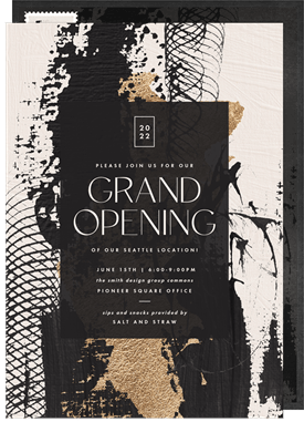 'Gilded Charcoal' Grand opening Invitation