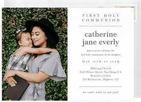 'Minimal Chic' First Communion Invitation