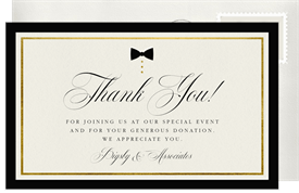 'Black Tie Only' Gala Thank You Note