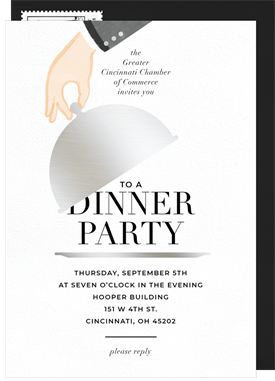 'Dinner Is Served' Dinner Invitation