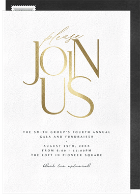 'Lettered Minimalism' Gala Invitation