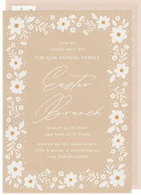 'Whimsical Daisy Frame' Easter Invitation