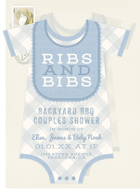 'Gingham Onesie' Baby Shower Invitation