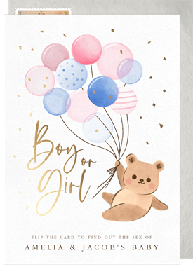 'Floating Bear Reveal' Gender Reveal Announcement