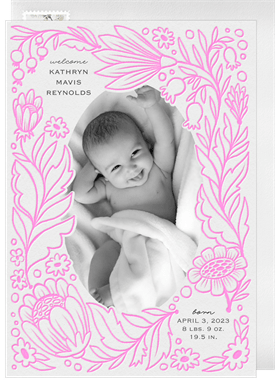 'Neon Twist' Birth Announcement