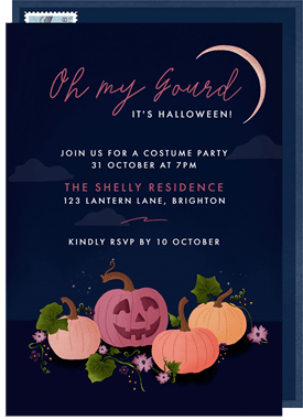 'Moody Pumpkin Patch' Halloween Invitation