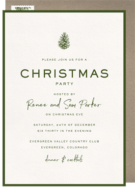 'Classic Pinecone' Christmas Party Invitation