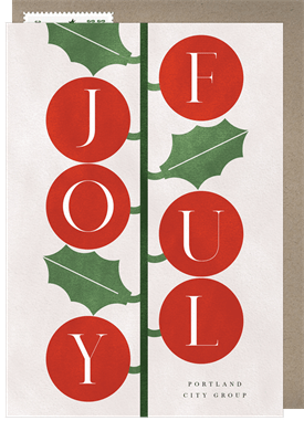 'Modern Holly' Business Holiday Greetings Card