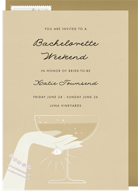 'Bridal Toast' Bachelorette Party Invitation