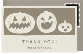 'Expressive Pumpkins' Halloween Thank You Note