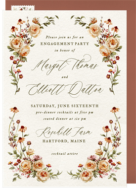 'Vintage Rose Garden' Party Invitation