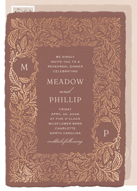 'Gilded Meadow' Rehearsal Dinner Invitation