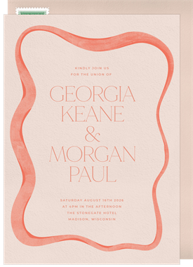 'Rolling Brushstroke' Wedding Invitation