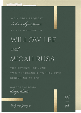 'Astoria' Wedding Invitation