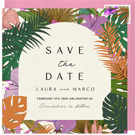 'Bold Tropics' Wedding Save the Date