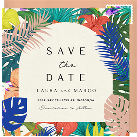 'Bold Tropics' Wedding Save the Date