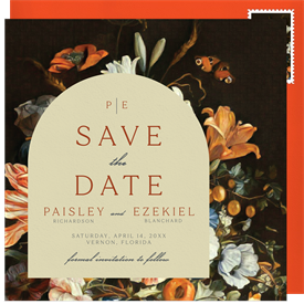 'Floral Still-Life' Wedding Save the Date