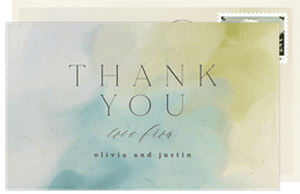 'Painterly Glow' Wedding Thank You Note