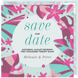 'Maximalist Tropics' Wedding Save the Date