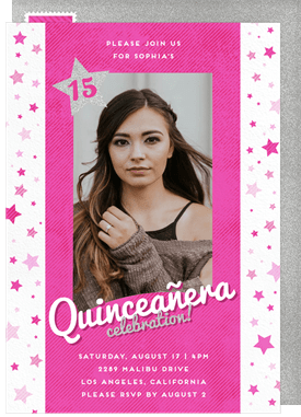 'Playful Pink' Quinceañera Invitation