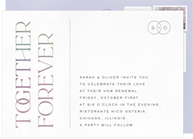 'Together Forever' Vow Renewal Invitation