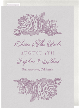 'Etched Vintage Rose' Wedding Save the Date