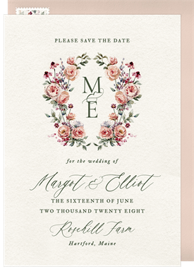 'Vintage Rose Garden' Wedding Save the Date