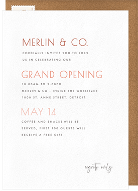 'All In The Details' Grand opening Invitation