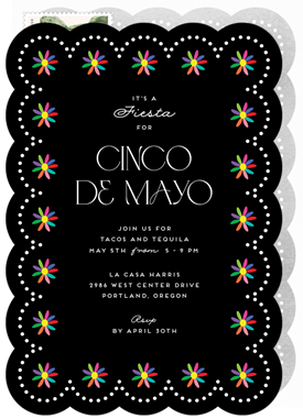 'Otomi Flowers' Cinco de Mayo Invitation