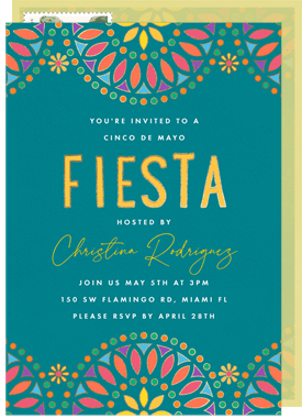 'Flor de Mosaico' Cinco de Mayo Invitation