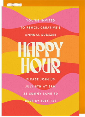 'Summer Waves' Happy Hour Invitation